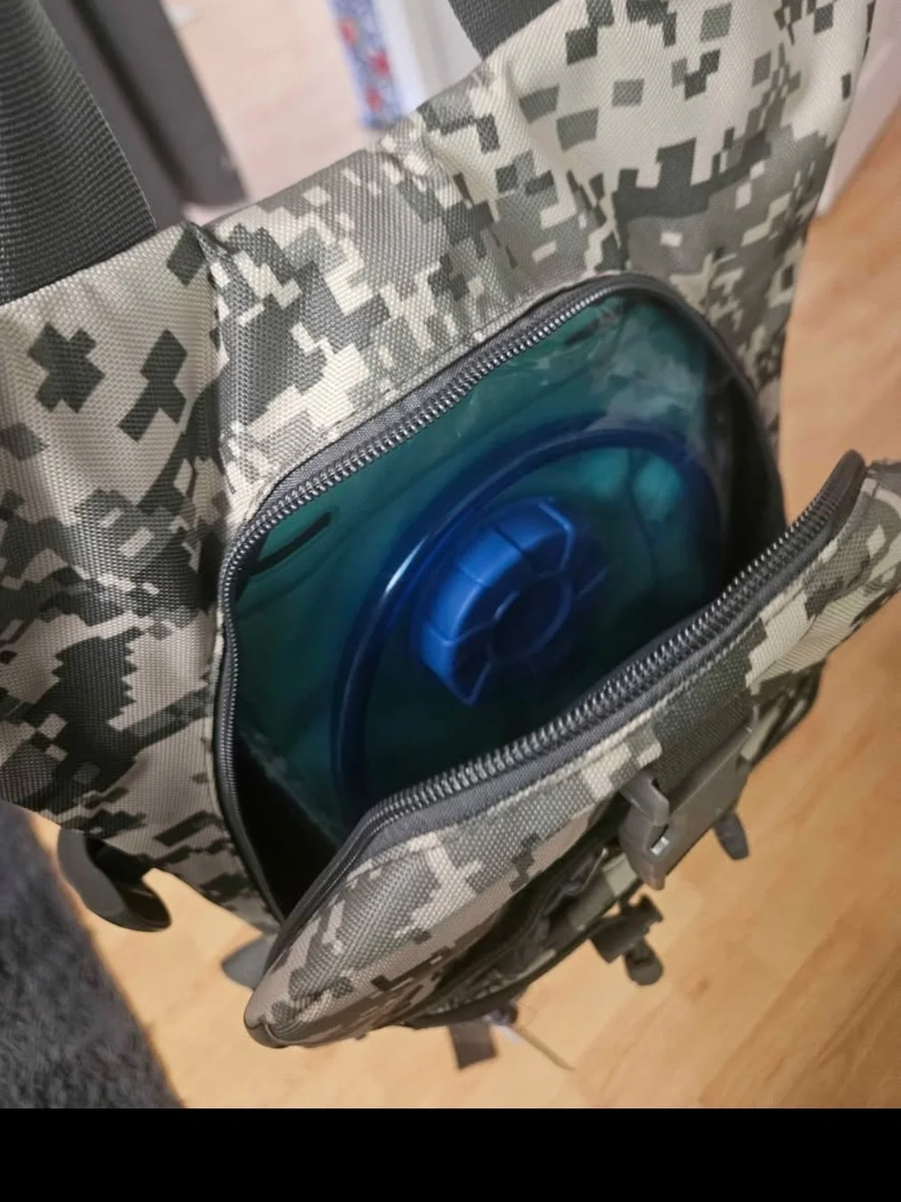 Camouflage Tactical Backpack with hydration Bag - Gray Digital Camo